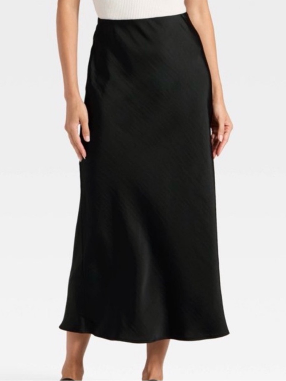 Black Maxi Slip Skirt, Small